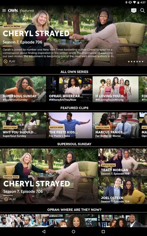 Watch OWN for Android - Stream and Save Your Favorite Shows