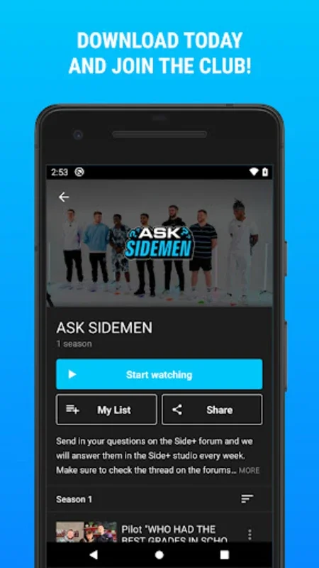 Side+ for Android: Exclusive Sidemen Content and Fan Interaction