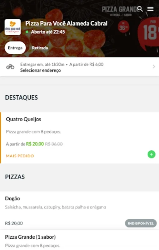 Pizza para você for Android: Simplify Your Pizza Ordering