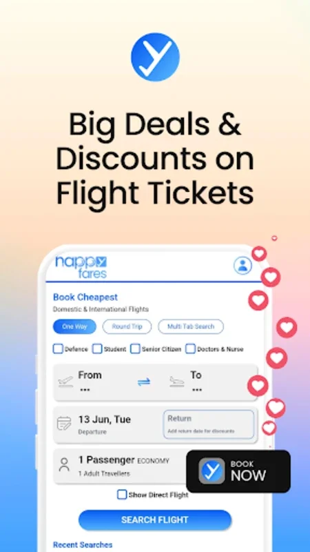 Happyfares for Android - Affordable Flights with Transparent Pricing