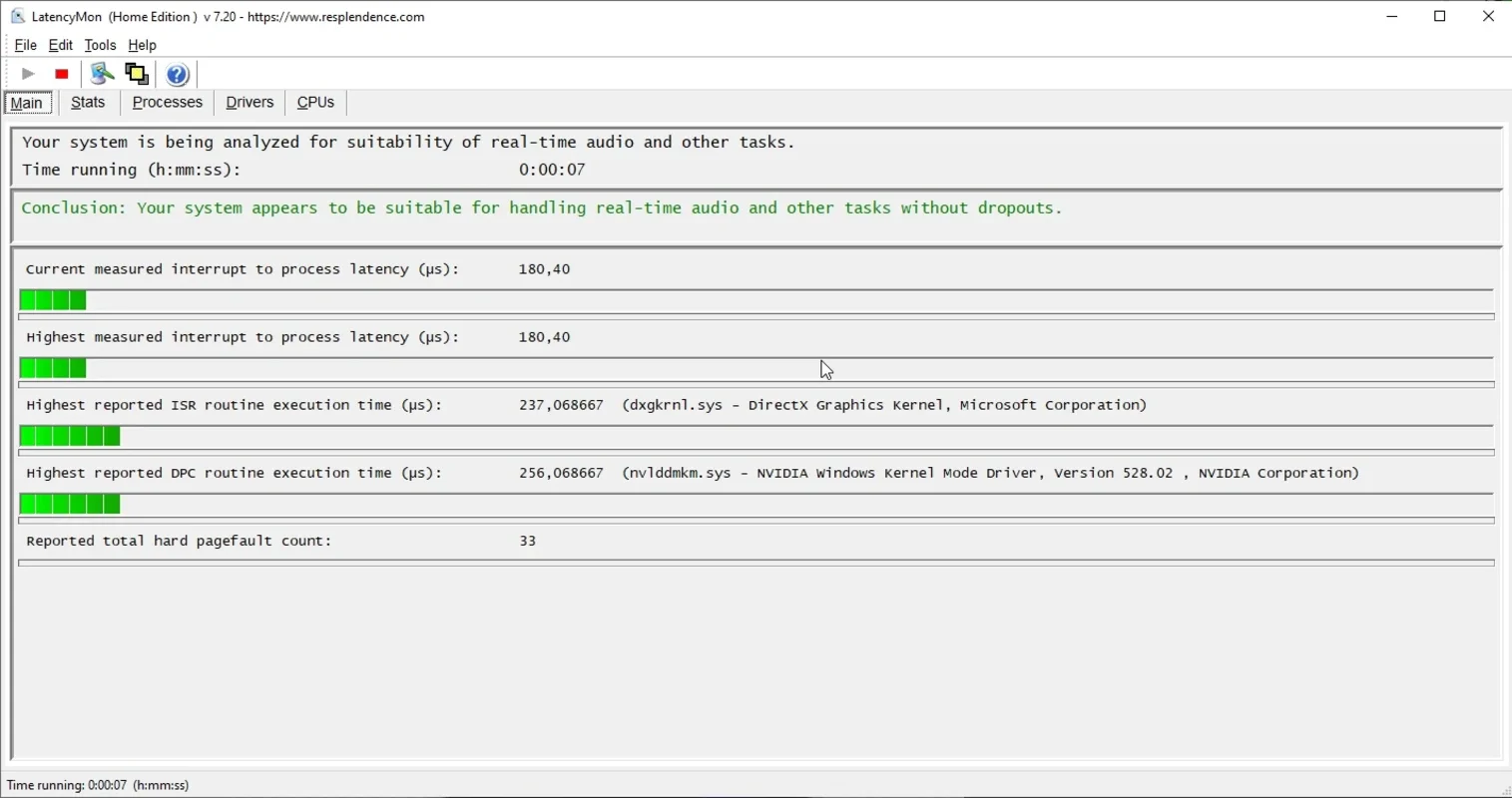 LatencyMon for Windows: Analyze Audio Processing