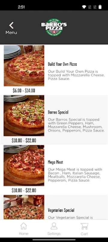 Barro’s Pizza for Android - Order Delicious Italian Fare