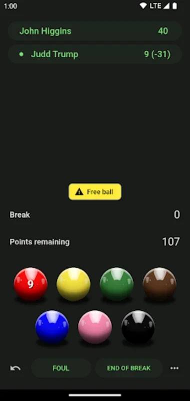 Snooker: Scoreboard for Android - Manage Your Snooker Games