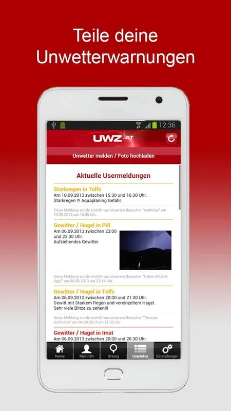 uwz.at for Android: Detailed Austrian Weather Info