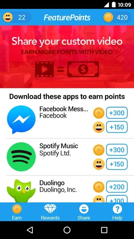 FeaturePoints for Android - Earn Rewards with Engaging Activities