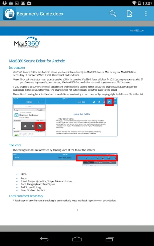 MaaS360 Secure Viewer for Android - Secure Document Access