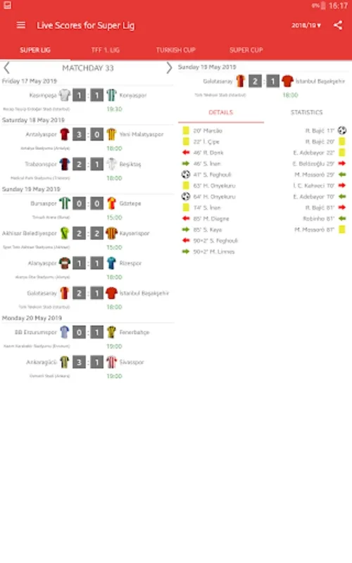 Live Scores for Super Lig 2023 for Android - Real-Time Updates