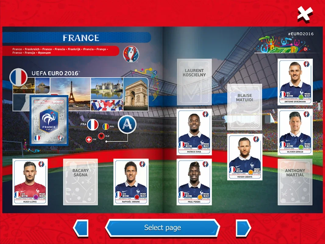 Panini Sticker Album for Android - Virtual EURO 2016 Collection