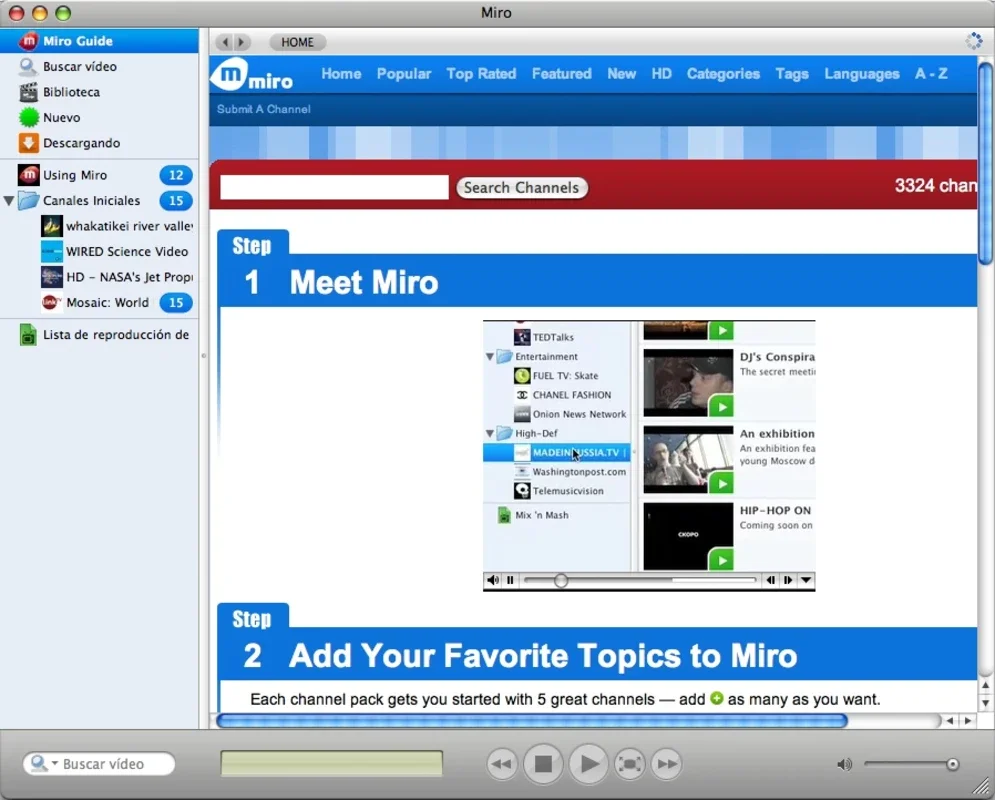 Miro for Mac - Access Internet TV and Multimedia