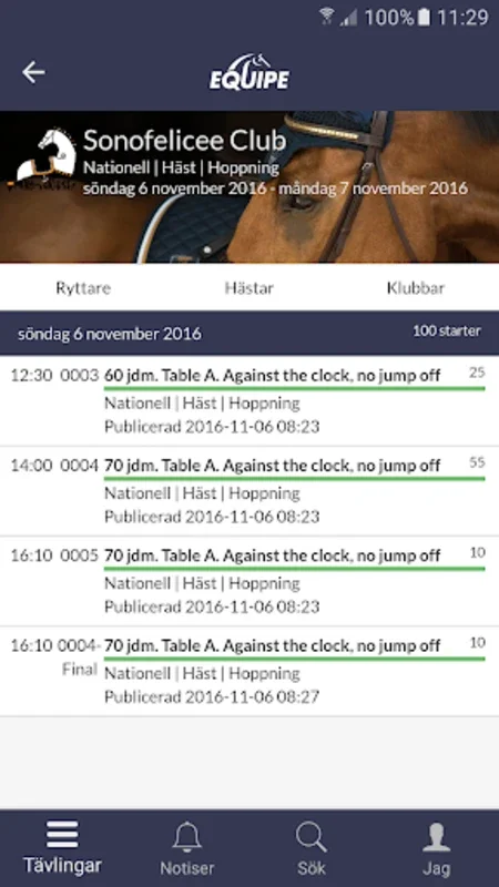 Equipe Online for Android: Real-Time Equestrian Updates