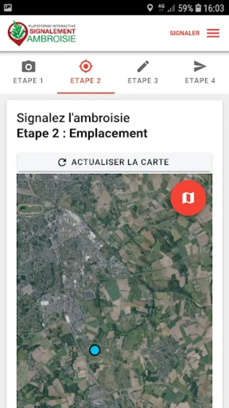 Signalement Ambroisie for Android: Report Ambrosia Sightings