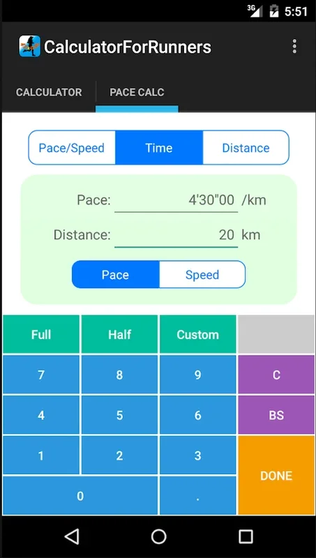 Calculator for Runners for Android: Accurate Pace Calculator