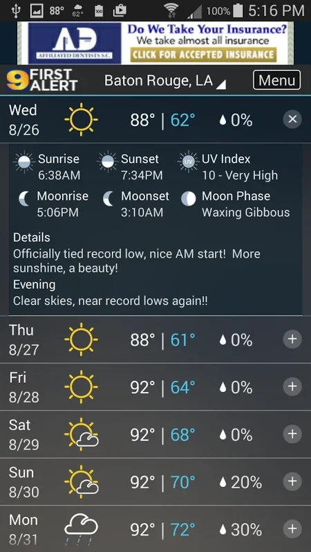 WAFB WX for Android: Precise Weather Forecasts