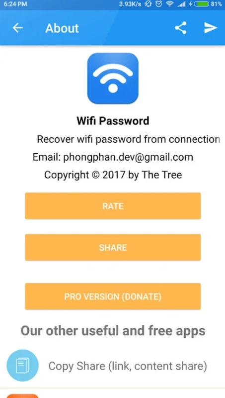 Wifi Password Recovery (The Tree Team) for Android - Recover Lost Passwords