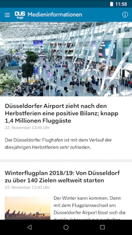 DUStogo for Android - Stay Informed at Dusseldorf Airport