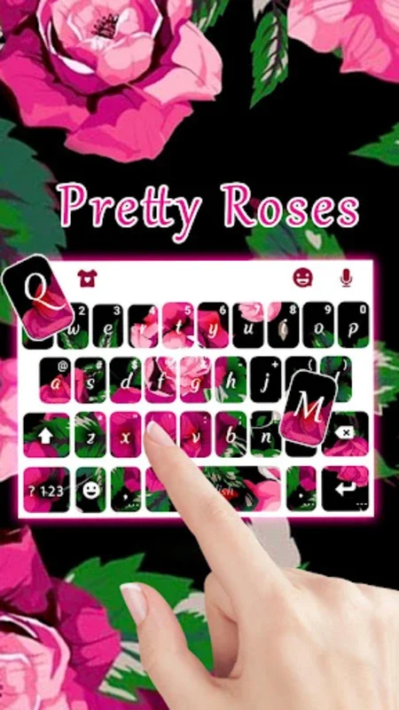 Hot Pink Roses Keyboard Theme for Android - Personalize Your Typing