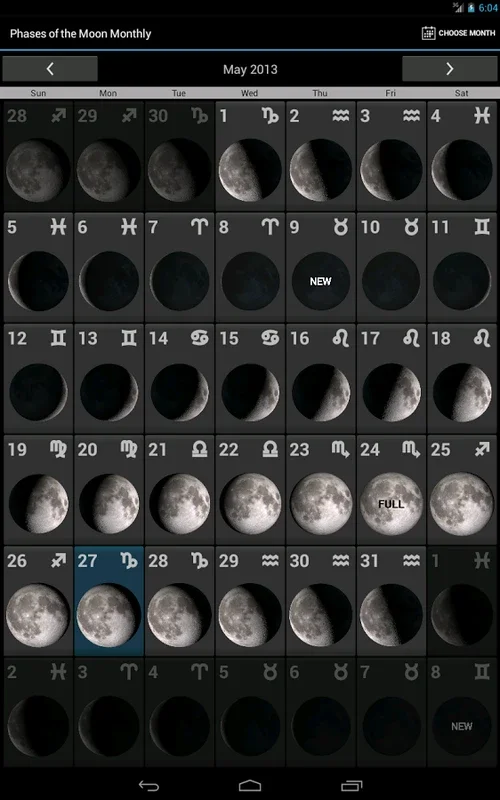 Phases of the Moon for Android - Elegant Moon Phase Widget