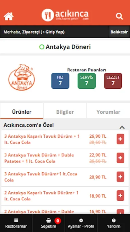 Acikinca - Yemek Siparişi for Android - No Downloading Needed