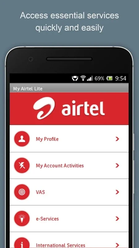 My Airtel Lite for Android - Convenient Services App