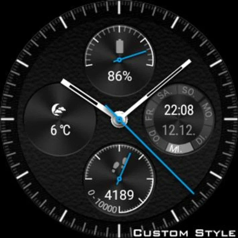 Wear Chronograph Setup for Android - Customizable Analog Watchface