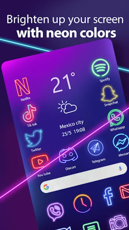 Neon Icon Designer App for Android - Customize Your Home Screen