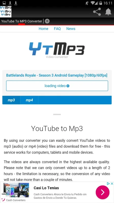 YouTube To MP3 converter for Android - No Download Required