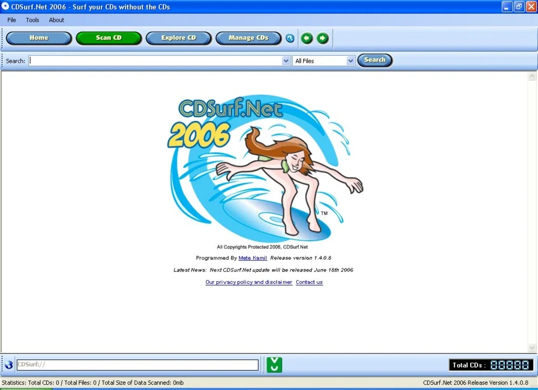 CDSurf Net 2006 for Windows - Streamlined CD Content Search