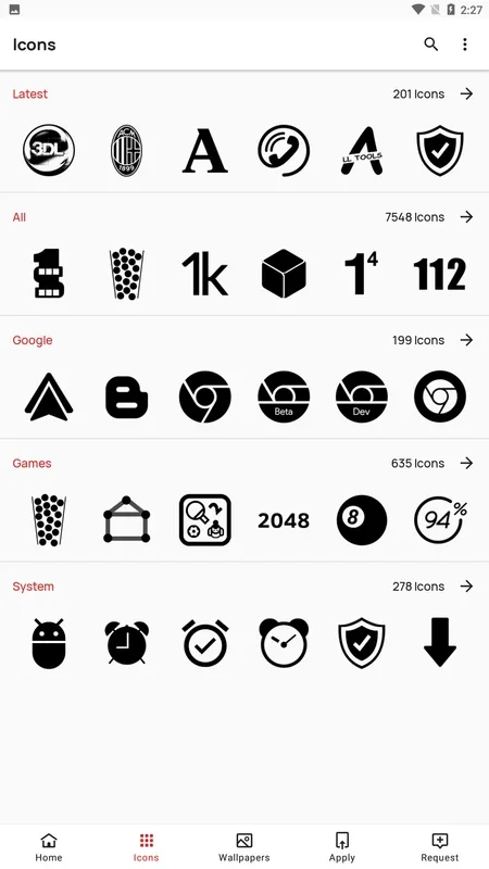 Zwart for Android: Black - White Icons for Minimalist Look