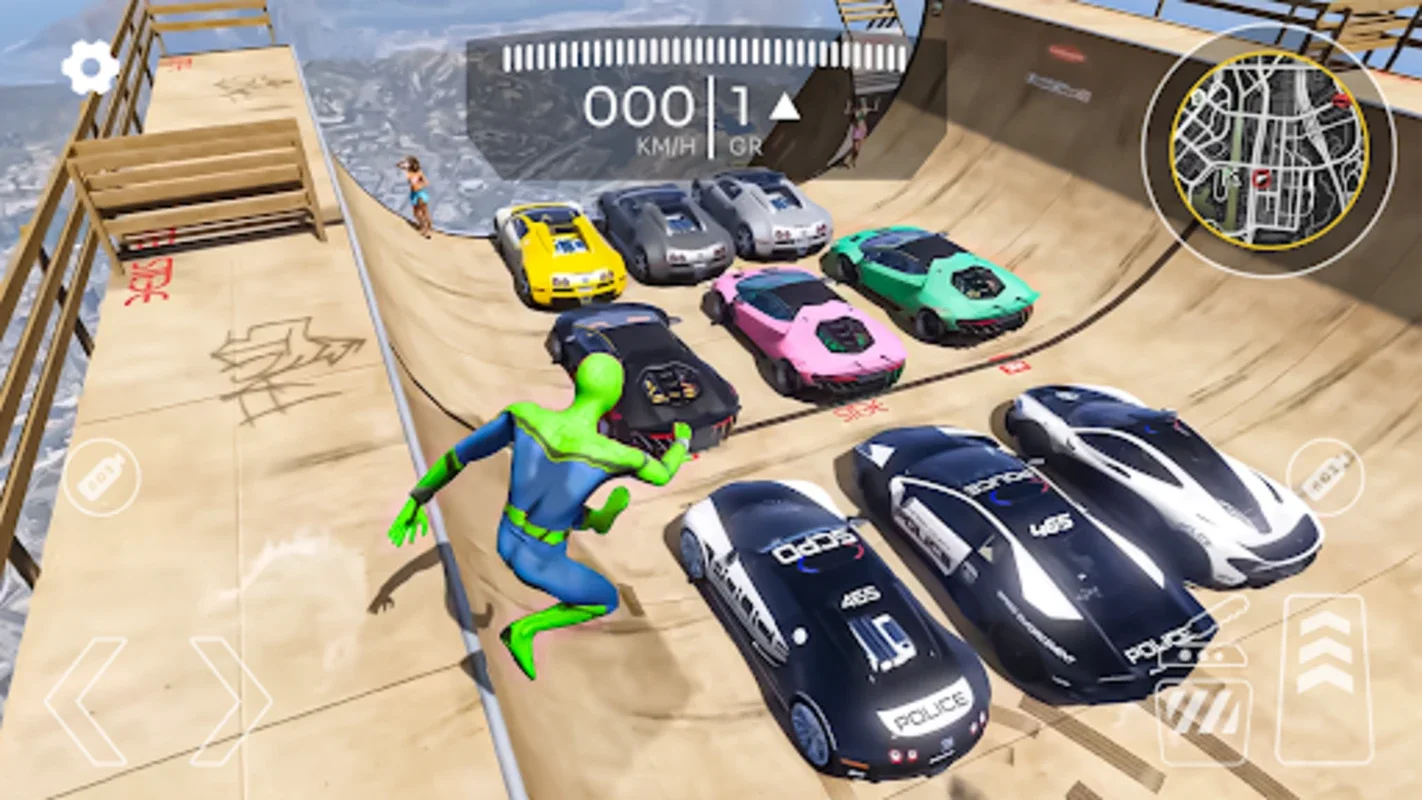 Superhero Car Mega Ramp Jump V for Android - Thrilling Stunt Driving