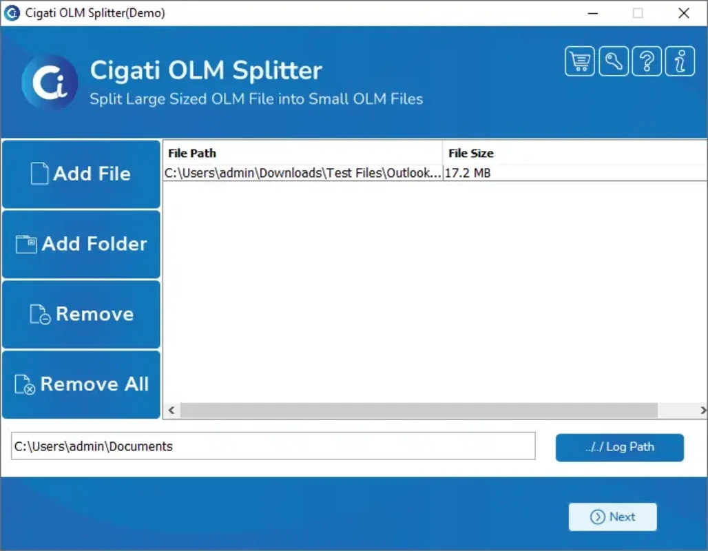 Cigati OLM Splitter for Windows: Efficient File Splitting