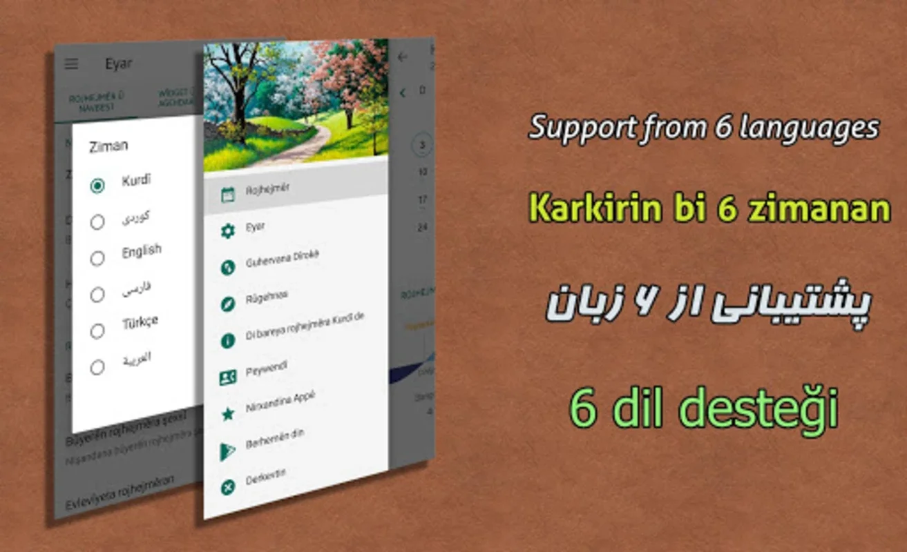 Rojhejmêra Kurdî for Android - Feature-Rich Calendar App