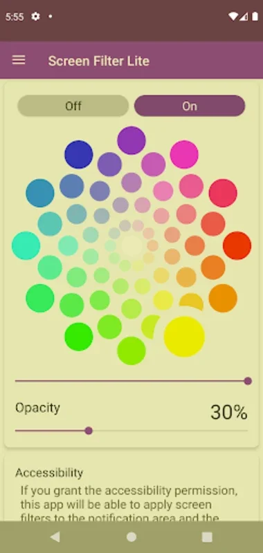 Screen Color Filter Lite for Android - Reduce Eye Strain