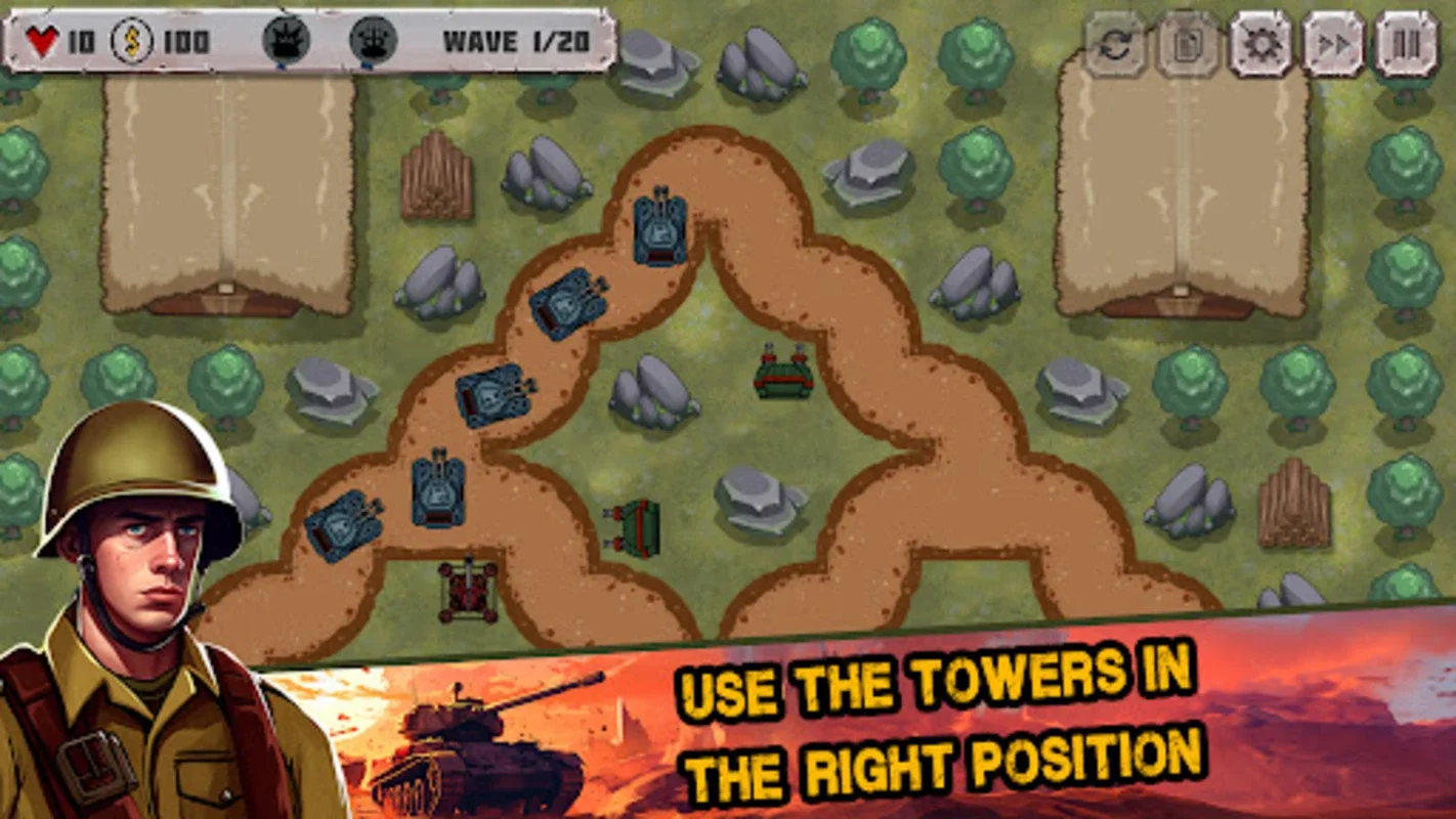 Battle Strategy: Tower Defense for Android - Strategic WWII Tower Defense