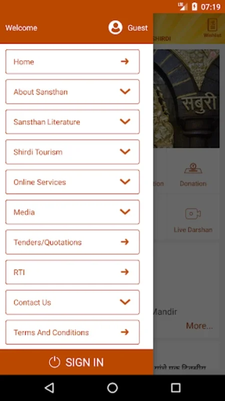 Shri Saibaba Sansthan Shirdi for Android - Spiritual Experience