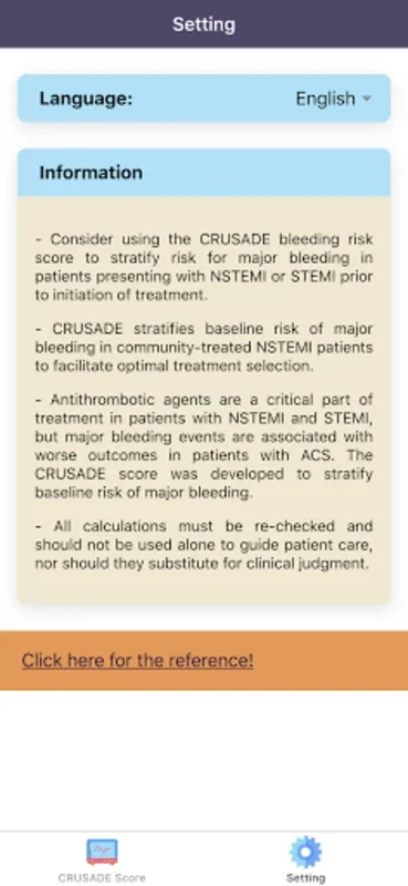 CRUSADE Risk Score for ACS for Android - Accurate Bleeding Risk Calculator