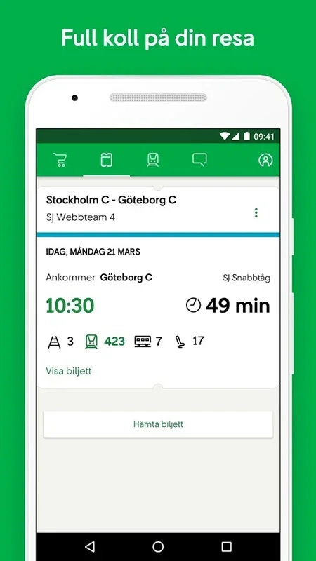 Min resa for Android - Simplify Train Ticket Buying