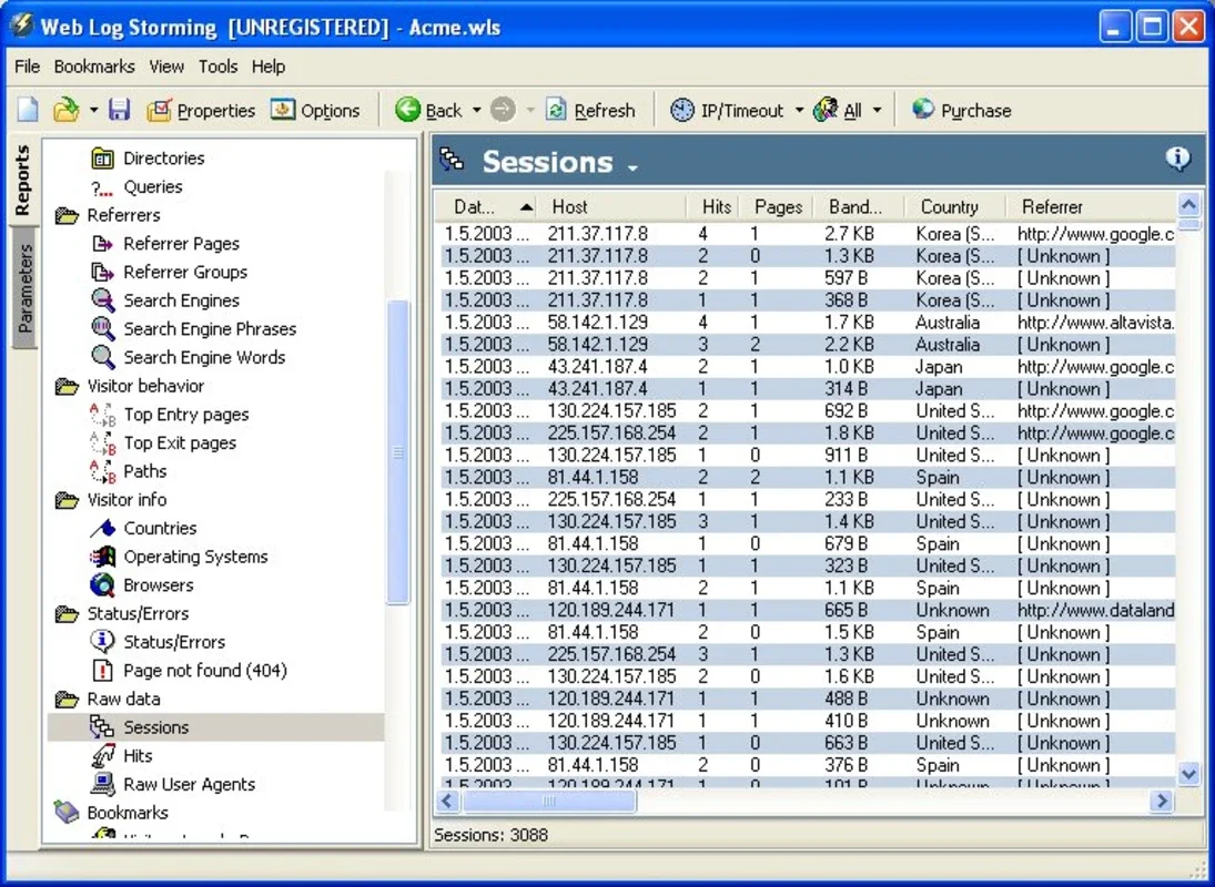 Web Log Storming for Windows - Simplify Log Analysis