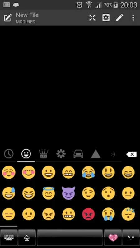 Emoji Keyboard Dusk Black Blue for Android - Enhance Typing