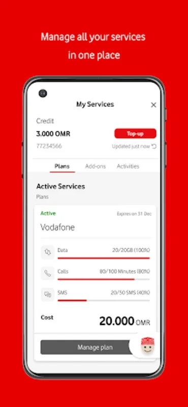 My Vodafone Oman for Android - Manage Telecom Services Easily