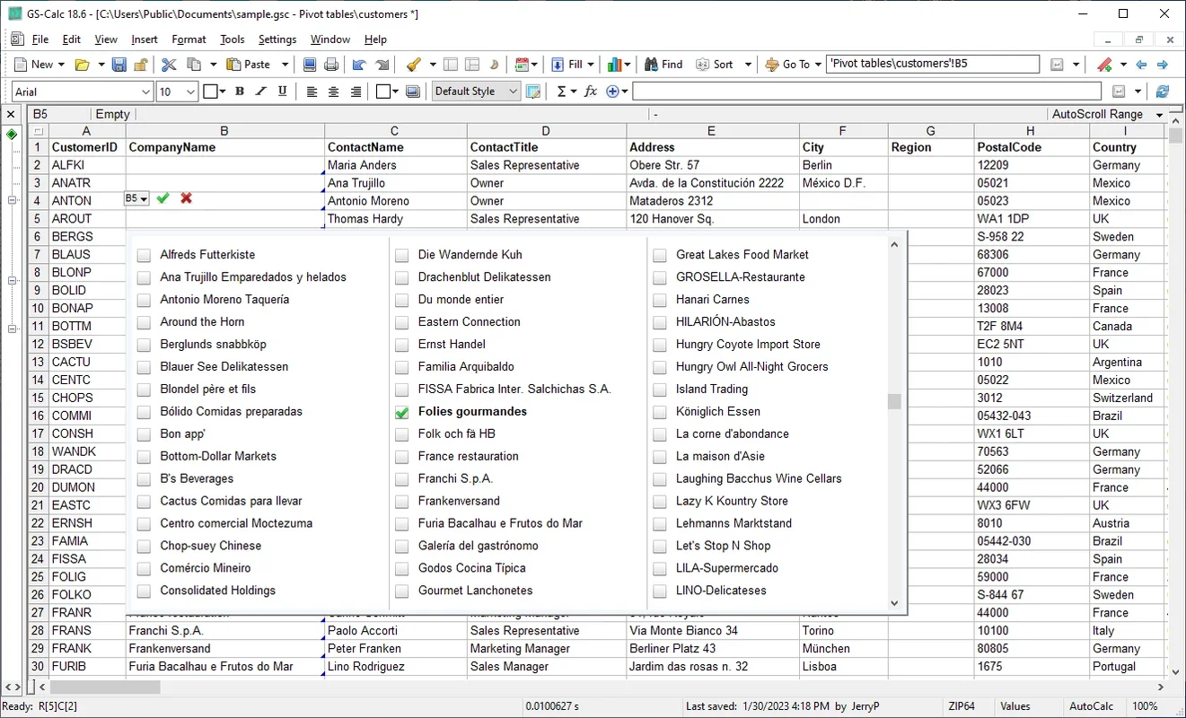 GS-Calc for Windows - A Powerful Spreadsheet Editor