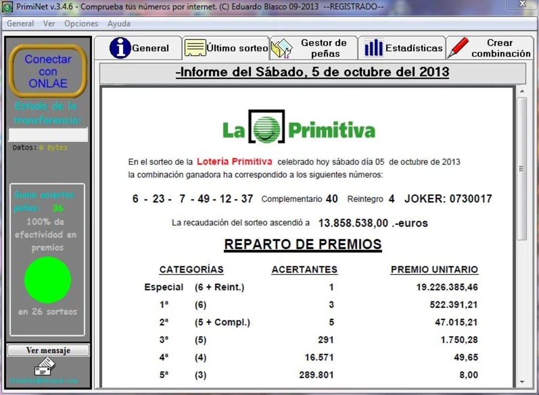 PrimiNet for Windows - Manage Your Lottery Numbers