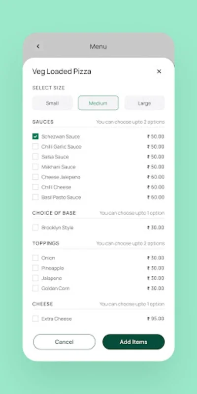 Drizzle for Android: Effortless Pizza Ordering