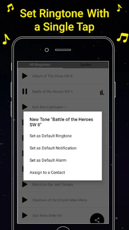 SW Ringtones for Android - Immerse in Space Saga