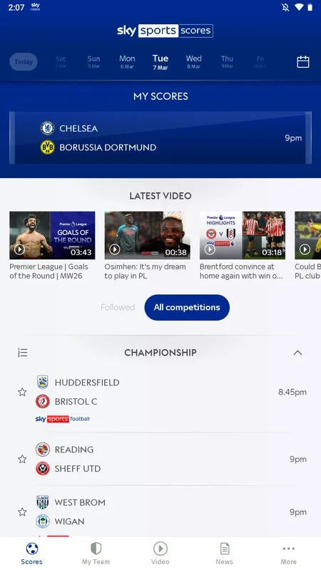 Sky Sports Scores for Android - Get Real-time Soccer Updates