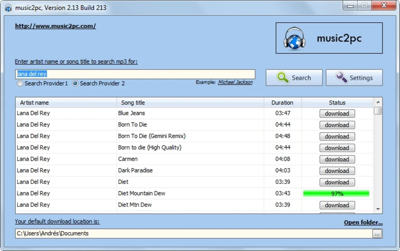 Music2PC for Windows: Find MP3s Easily