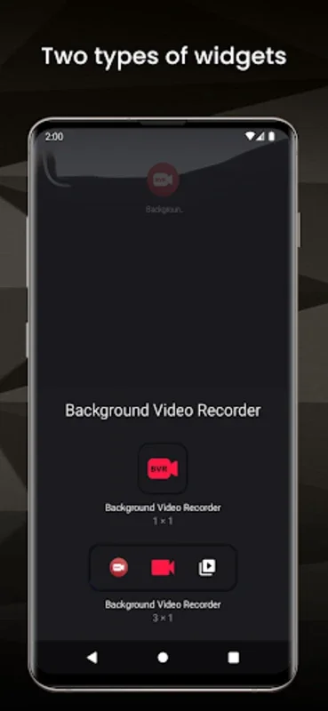 Background Video Recorder for Android: Discreet and Flexible Video Recording