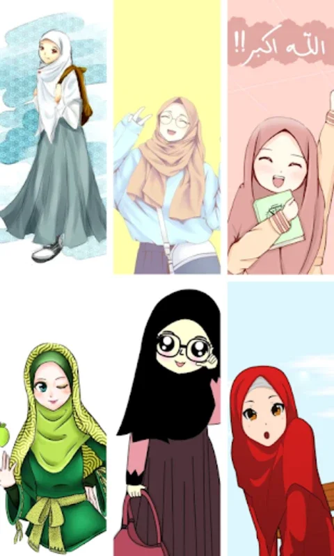 Hijab Cartoon Muslimah Wallpapers for Android - No Downloading Needed