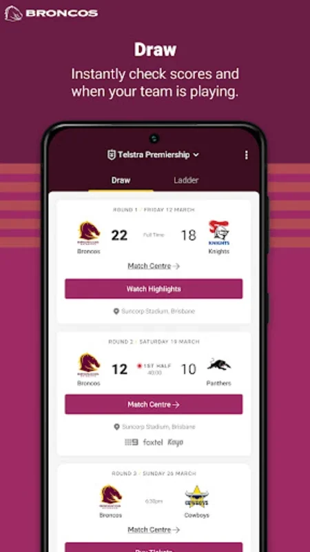 Brisbane Broncos for Android: All - in - One Fan Experience