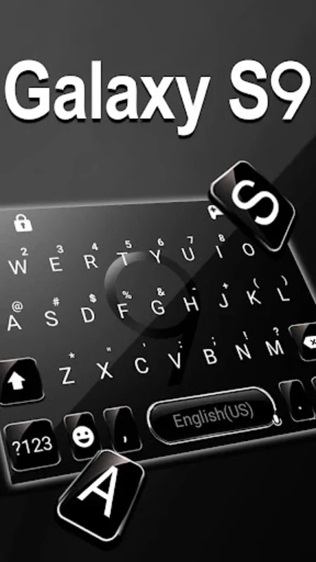 Black Galaxy S9 Keyboard Theme for Android - Stylish & Customizable