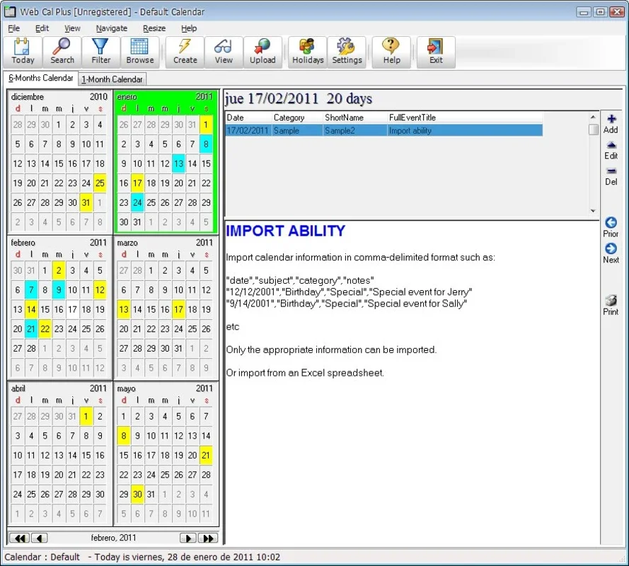 Web Cal Plus: Create and Upload HTML Calendars Directly - Windows